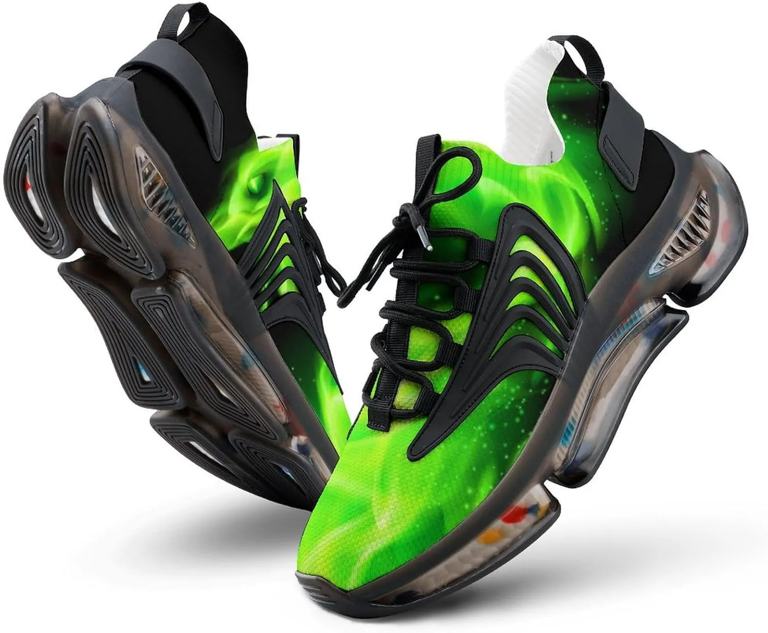 Fire Head of Dragon Walking Shoes for Men Lightweight Tennis Fashion Elastic Sports Shoes Cushion Basketball Shoes