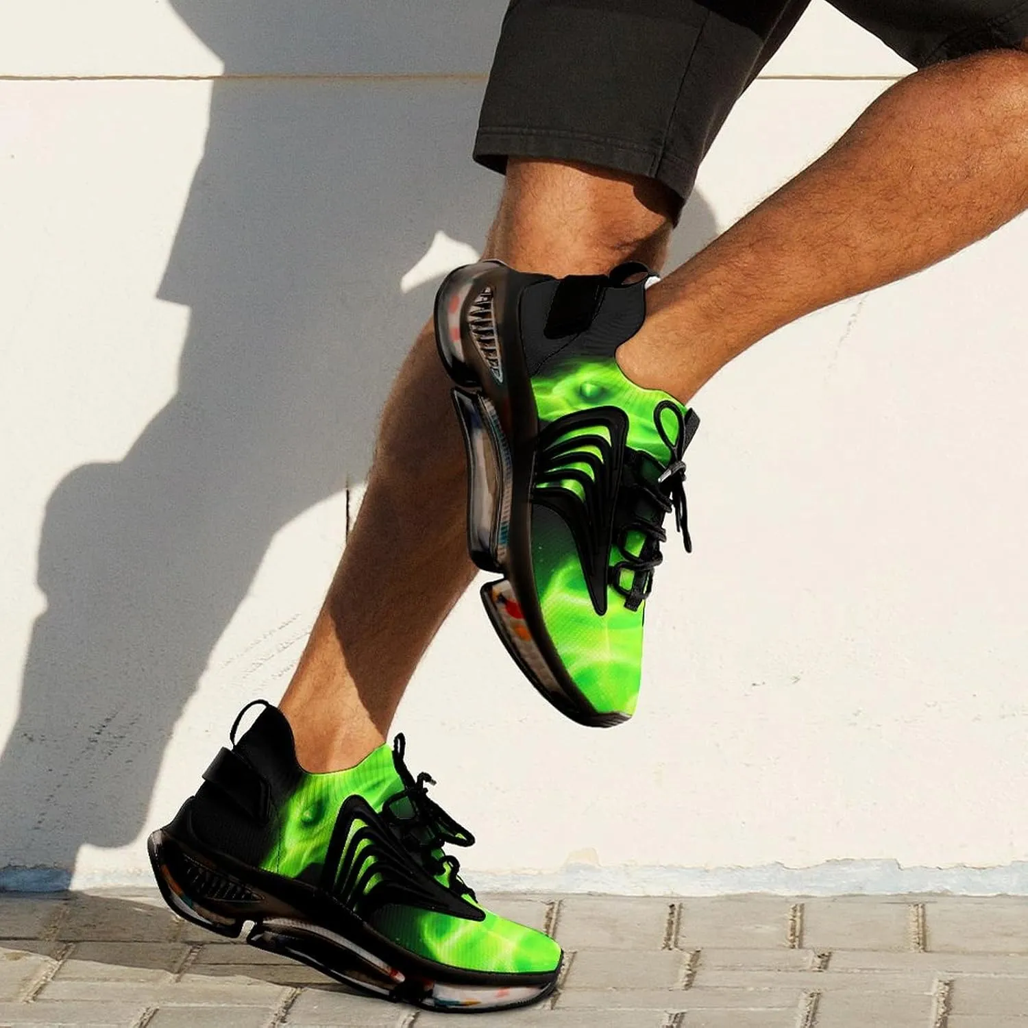 Fire Head of Dragon Walking Shoes for Men Lightweight Tennis Fashion Elastic Sports Shoes Cushion Basketball Shoes