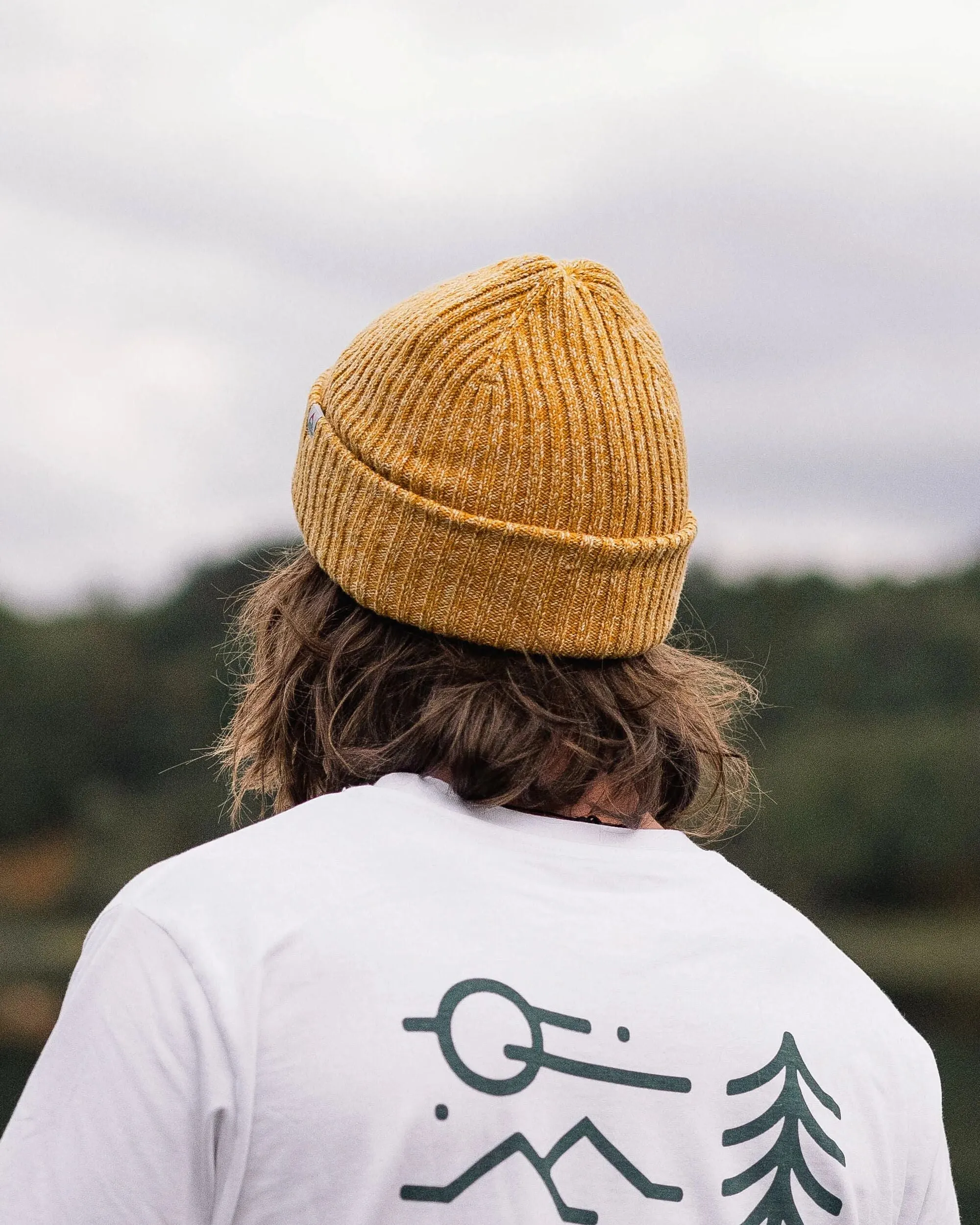 Fisherman Marl Beanie - Mustard Yellow