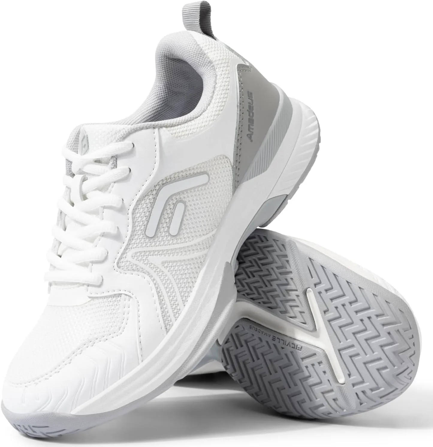 FitVille Wide Women's Pickleball Shoes Cloud-Like Lightweight Tennis Shoes with Arch Support Breathable Court Shoes for Racketball, Squash & Wide Toe Box