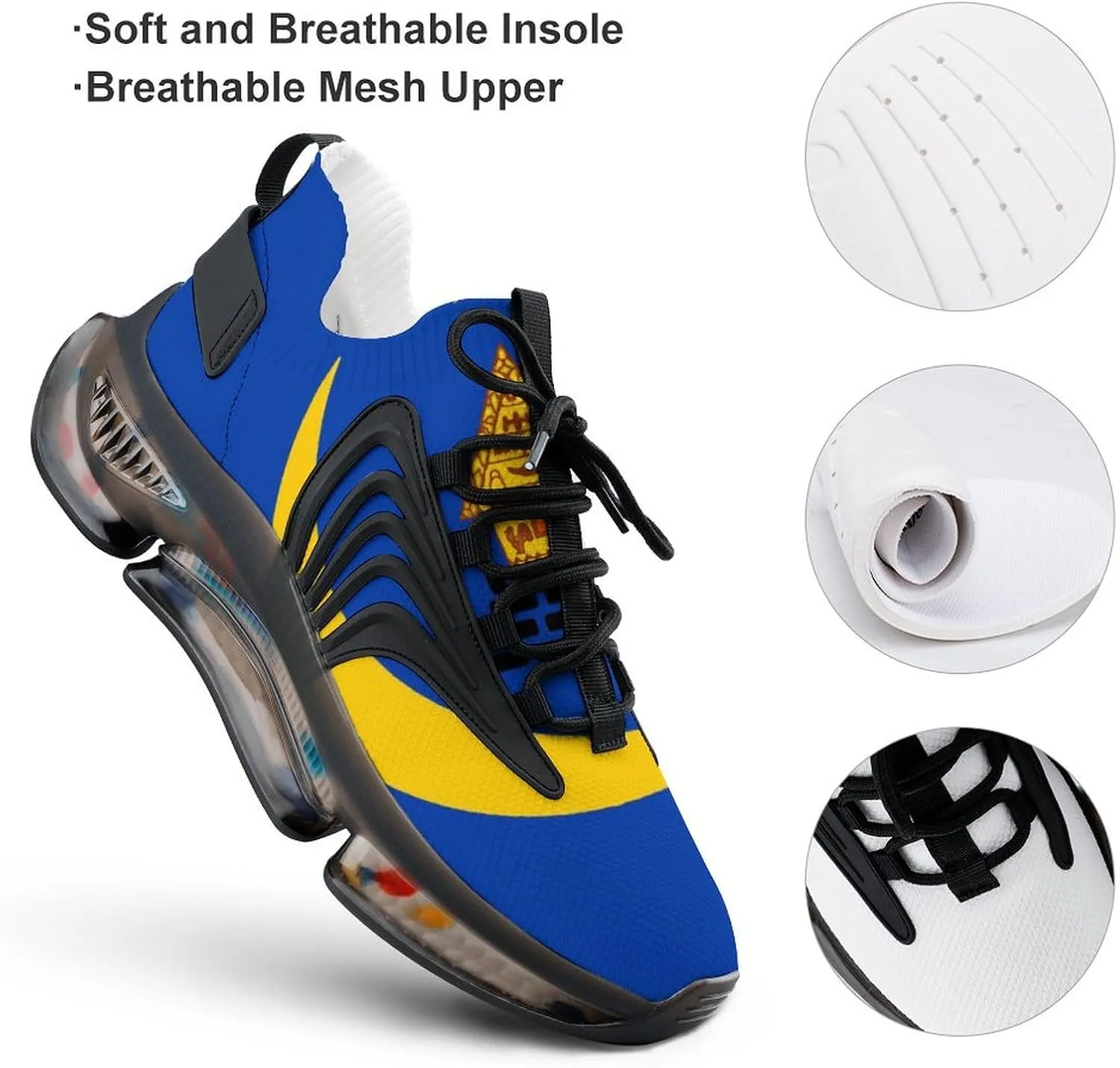 Flag of Koror State Walking Shoes for Men Lightweight Tennis Fashion Elastic Sports Shoes Cushion Basketball Shoes