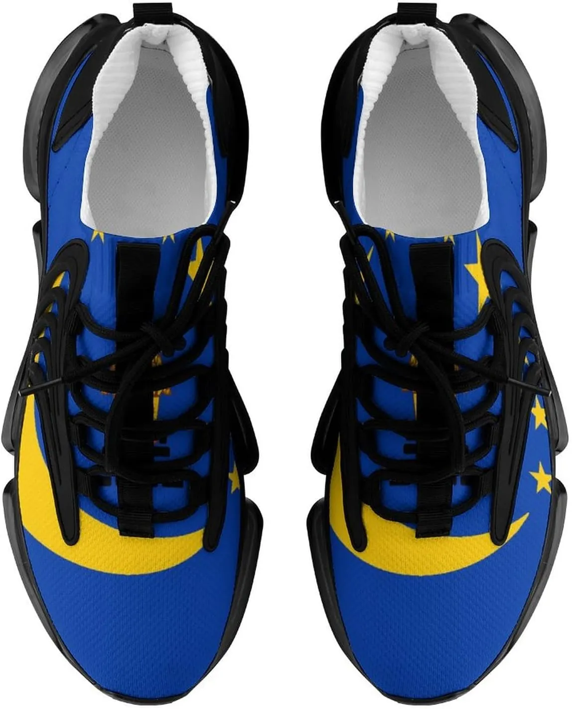 Flag of Koror State Walking Shoes for Men Lightweight Tennis Fashion Elastic Sports Shoes Cushion Basketball Shoes