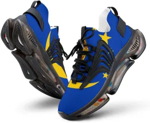 Flag of Koror State Walking Shoes for Men Lightweight Tennis Fashion Elastic Sports Shoes Cushion Basketball Shoes