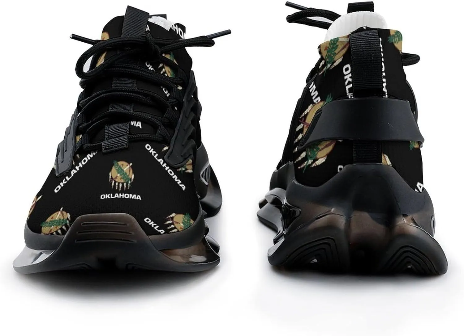 Flag of Oklahoma Walking Shoes for Men Lightweight Tennis Fashion Elastic Sports Shoes Cushion Basketball Shoes
