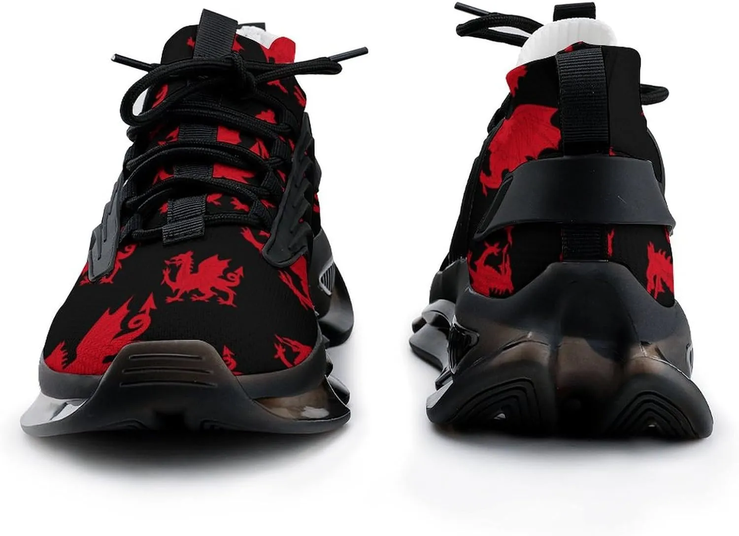 Flag of Wales Welsh Dragon Walking Shoes for Men Lightweight Tennis Fashion Elastic Sports Shoes Cushion Basketball Shoes