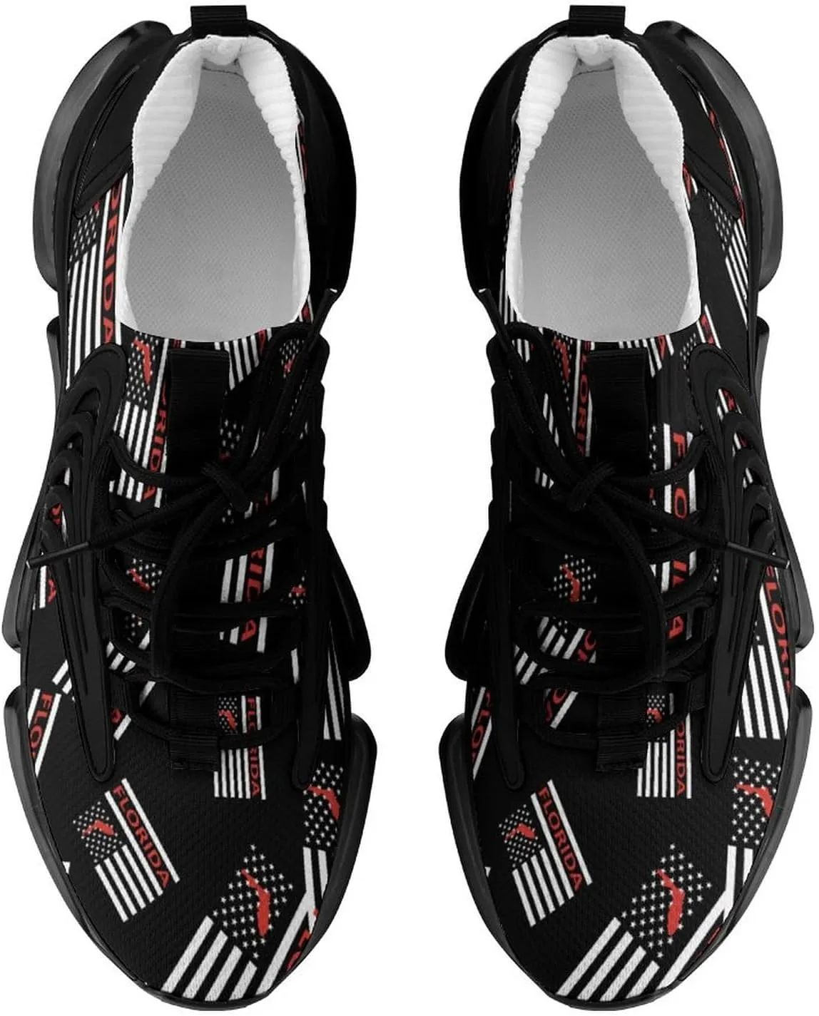 Florida State America Flag Walking Shoes for Men Lightweight Tennis Fashion Elastic Sports Shoes Cushion Basketball Shoes