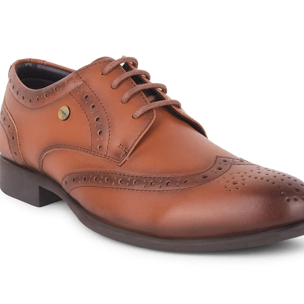 Fortune Tan Formal Lacing Oxford Shoes For Men ROMANIO-1E By Liberty