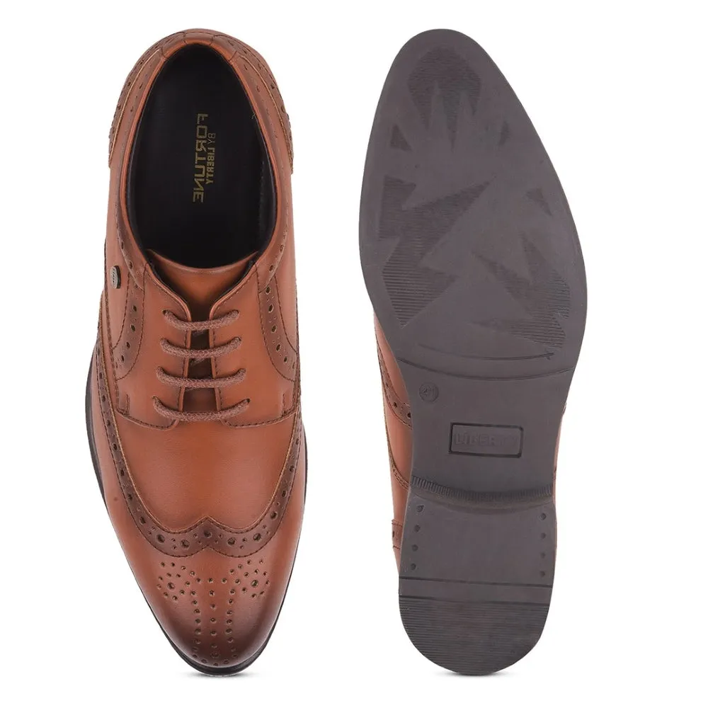 Fortune Tan Formal Lacing Oxford Shoes For Men ROMANIO-1E By Liberty