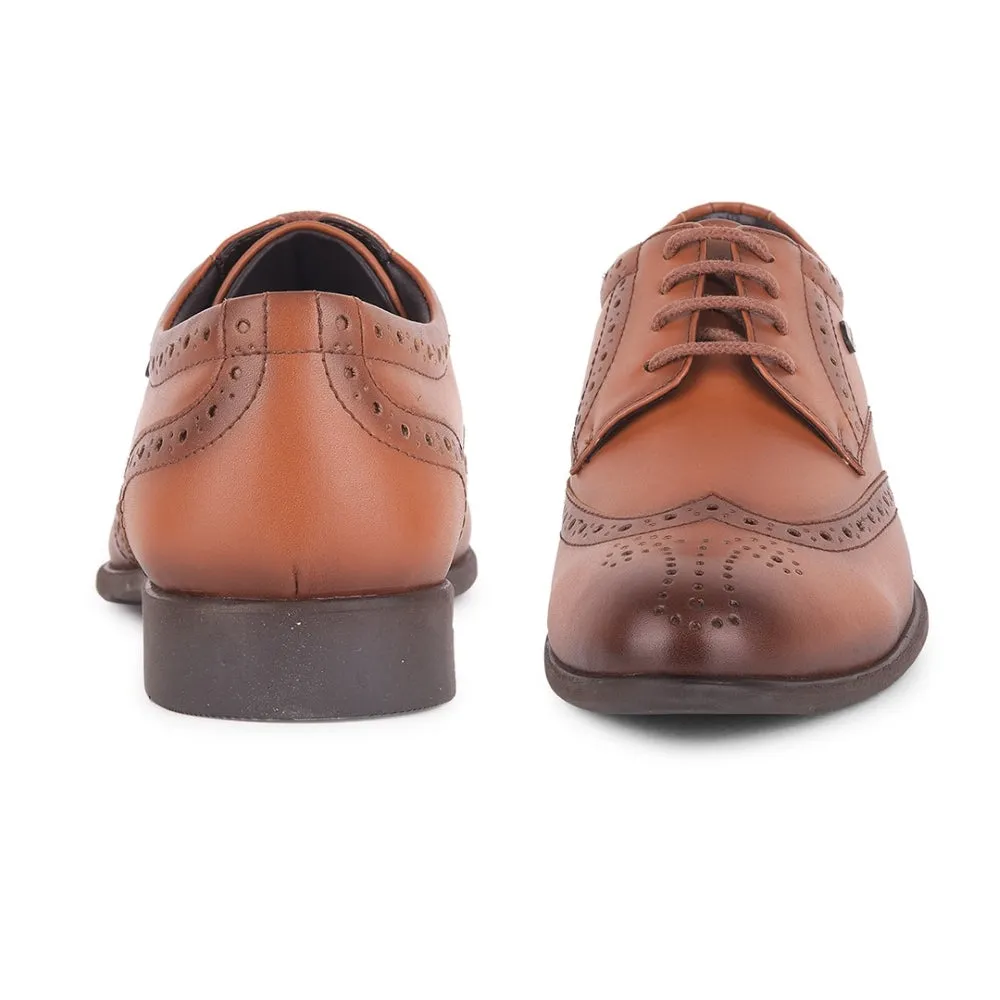 Fortune Tan Formal Lacing Oxford Shoes For Men ROMANIO-1E By Liberty