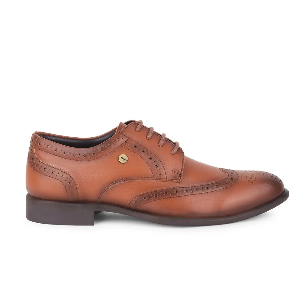 Fortune Tan Formal Lacing Oxford Shoes For Men ROMANIO-1E By Liberty