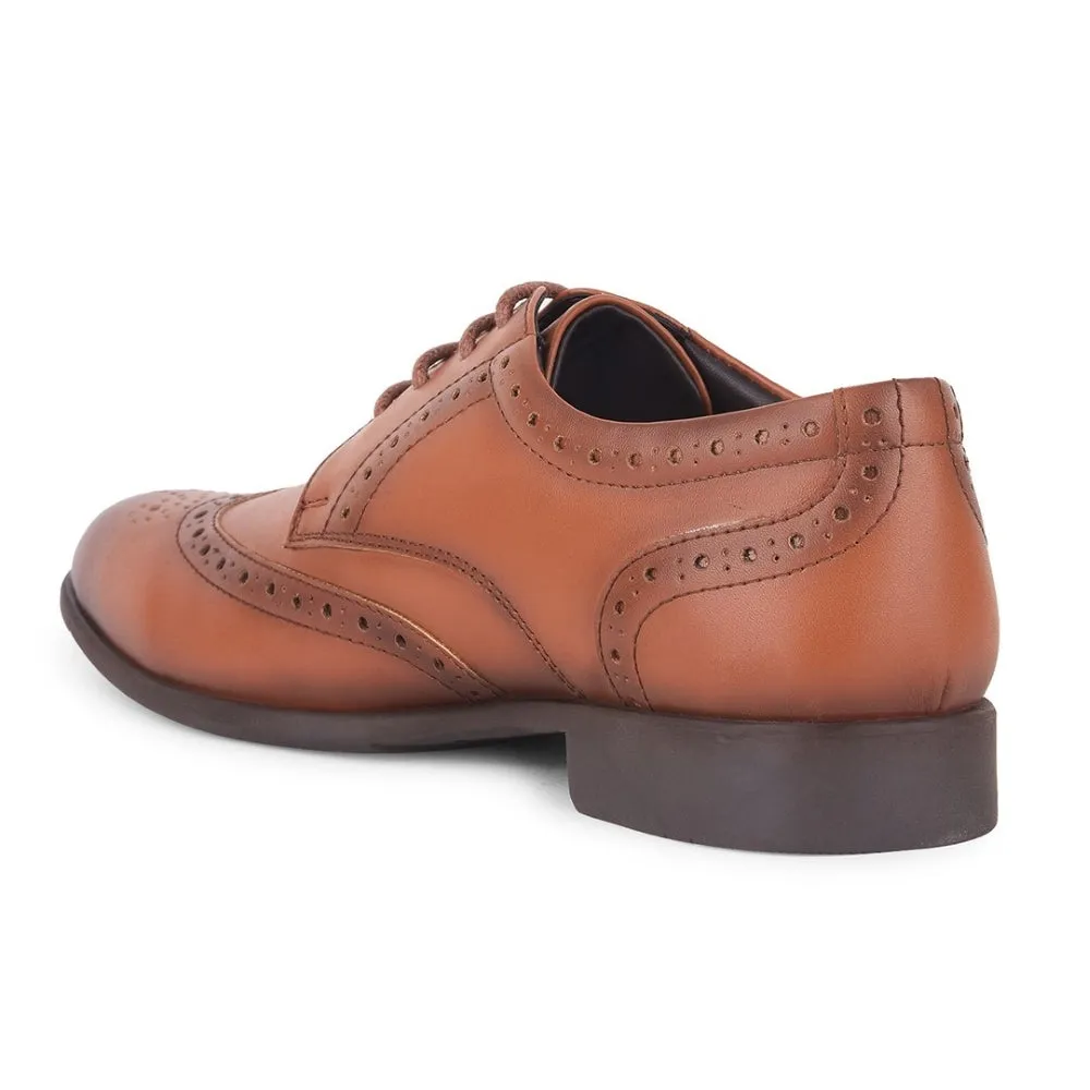 Fortune Tan Formal Lacing Oxford Shoes For Men ROMANIO-1E By Liberty