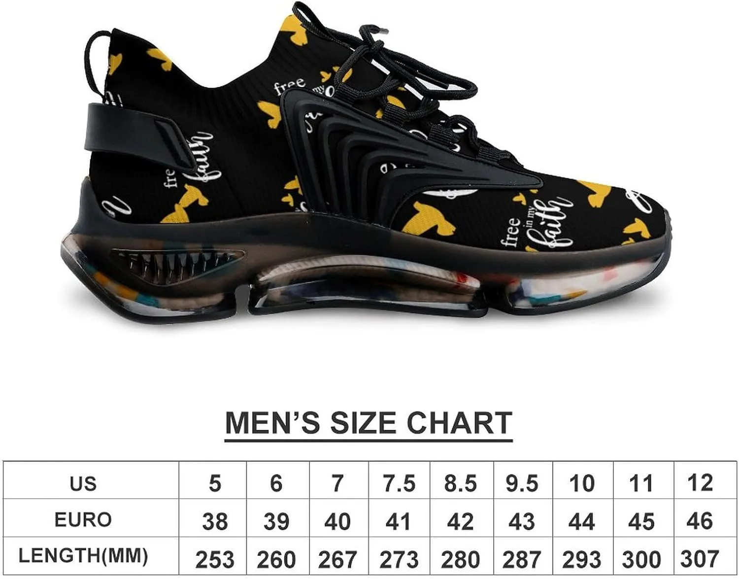 Free in My Faith Pigeon Walking Shoes for Men Lightweight Tennis Fashion Elastic Sports Shoes Cushion Basketball Shoes