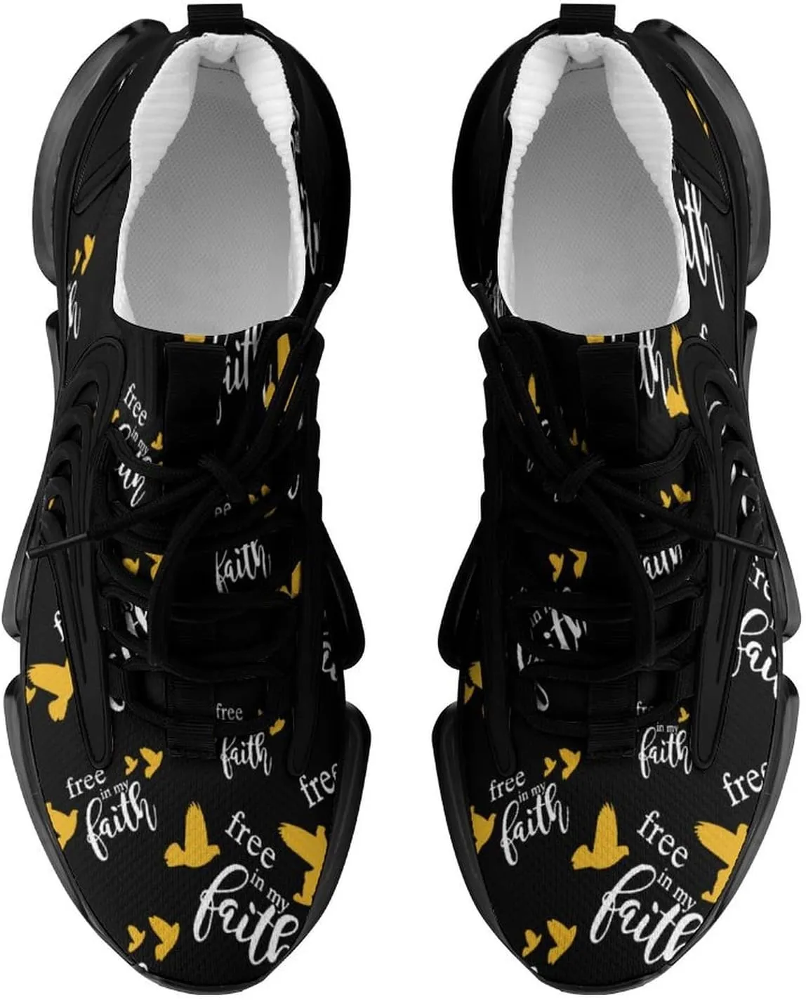 Free in My Faith Pigeon Walking Shoes for Men Lightweight Tennis Fashion Elastic Sports Shoes Cushion Basketball Shoes