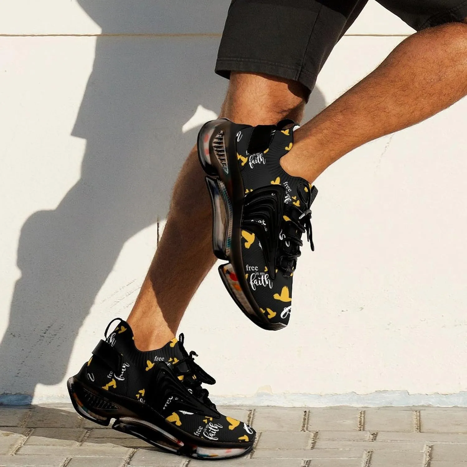Free in My Faith Pigeon Walking Shoes for Men Lightweight Tennis Fashion Elastic Sports Shoes Cushion Basketball Shoes