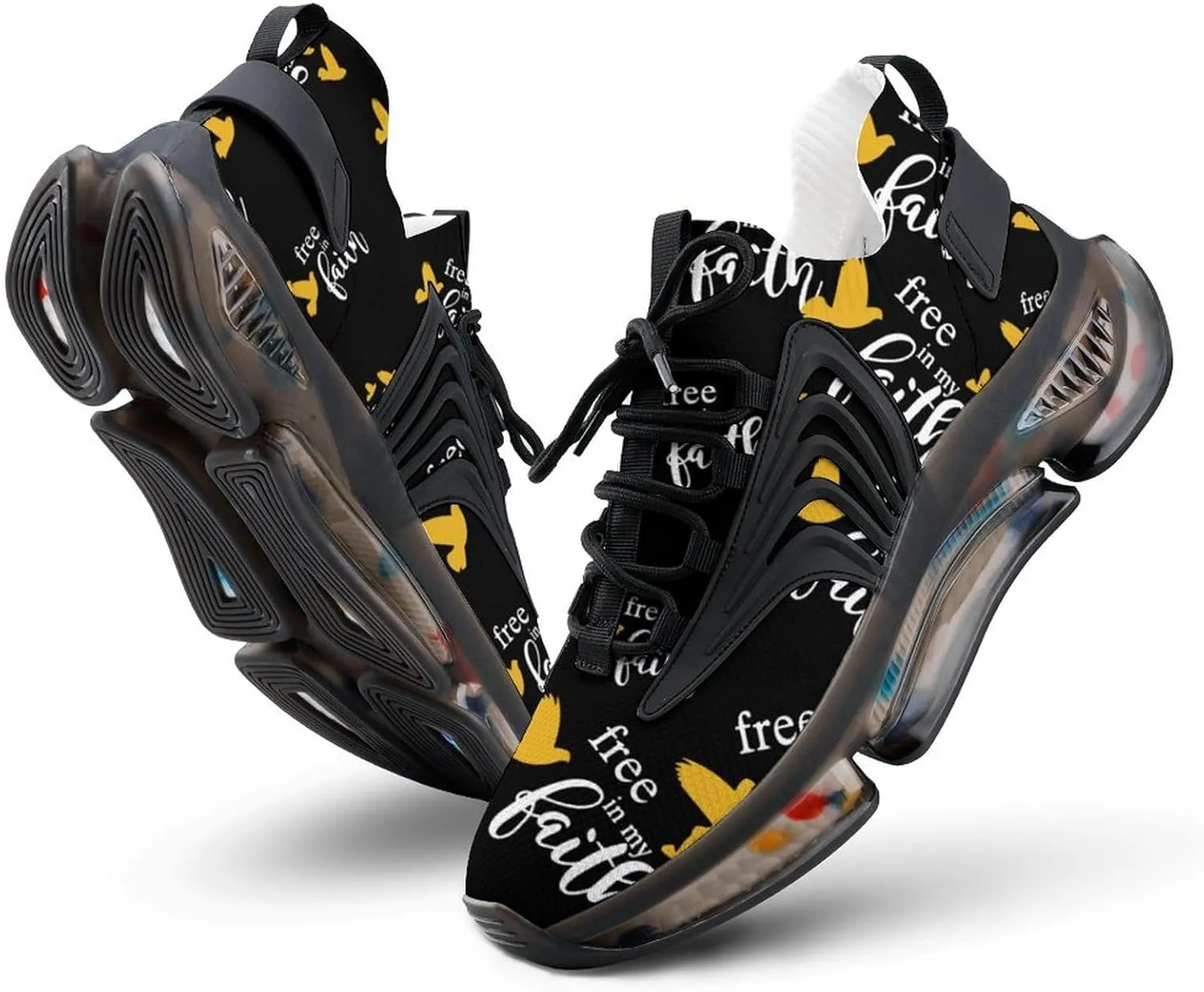Free in My Faith Pigeon Walking Shoes for Men Lightweight Tennis Fashion Elastic Sports Shoes Cushion Basketball Shoes