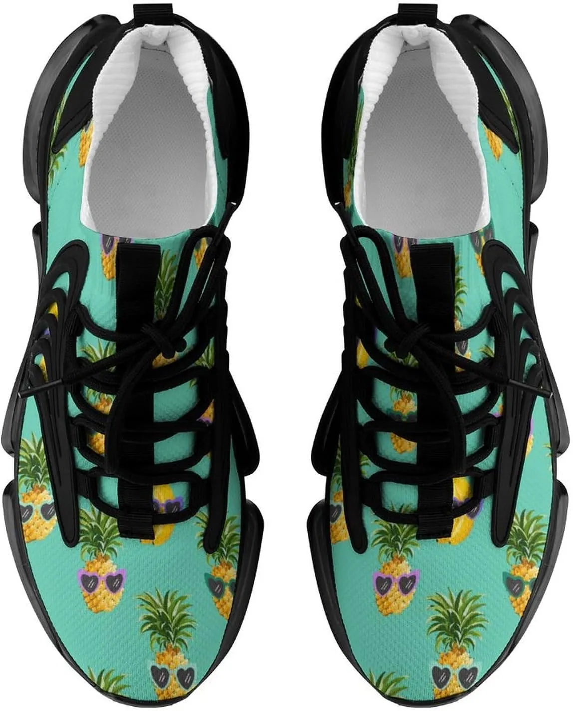 Funny Pineapple Banana Wear Glasses Walking Shoes for Men Lightweight Tennis Fashion Elastic Sports Shoes Cushion Basketball Shoes