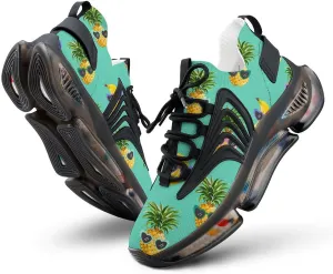 Funny Pineapple Banana Wear Glasses Walking Shoes for Men Lightweight Tennis Fashion Elastic Sports Shoes Cushion Basketball Shoes