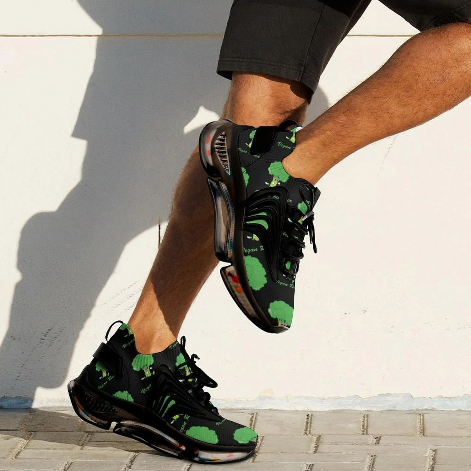 Funny Vegan Runner Walking Shoes for Men Lightweight Tennis Fashion Elastic Sports Shoes Cushion Basketball Shoes