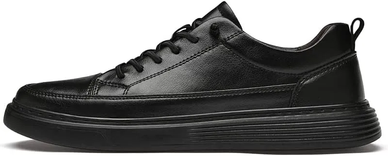 Genuine Leather Casual Shoes Men Luxury Black Sneakers Fashion Designer All-Match Skateboard Shoe Low Top Walking Men's Shoes