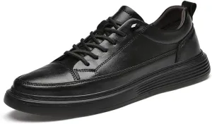 Genuine Leather Casual Shoes Men Luxury Black Sneakers Fashion Designer All-Match Skateboard Shoe Low Top Walking Men's Shoes
