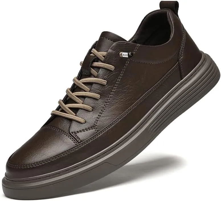 Genuine Leather Casual Shoes Men Luxury Black Sneakers Fashion Designer All-Match Skateboard Shoe Low Top Walking Men's Shoes