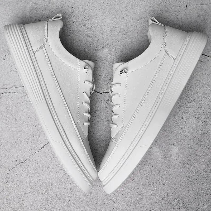 Genuine Leather Casual Shoes Men Luxury Black Sneakers Fashion Designer All-Match Skateboard Shoe Low Top Walking Men's Shoes