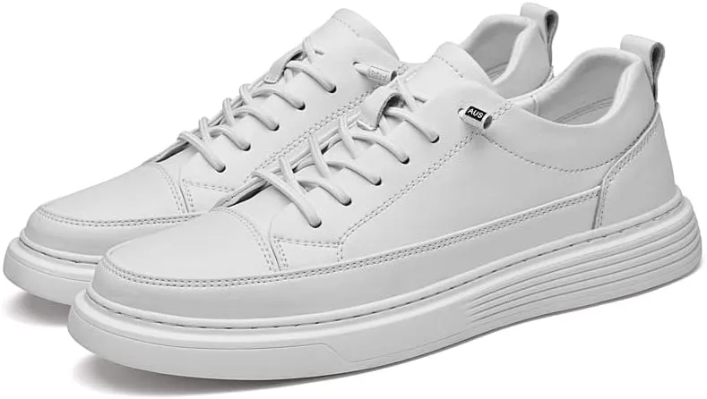 Genuine Leather Casual Shoes Men Luxury Black Sneakers Fashion Designer All-Match Skateboard Shoe Low Top Walking Men's Shoes