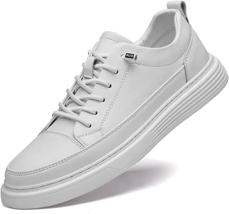 Genuine Leather Casual Shoes Men Luxury Black Sneakers Fashion Designer All-Match Skateboard Shoe Low Top Walking Men's Shoes