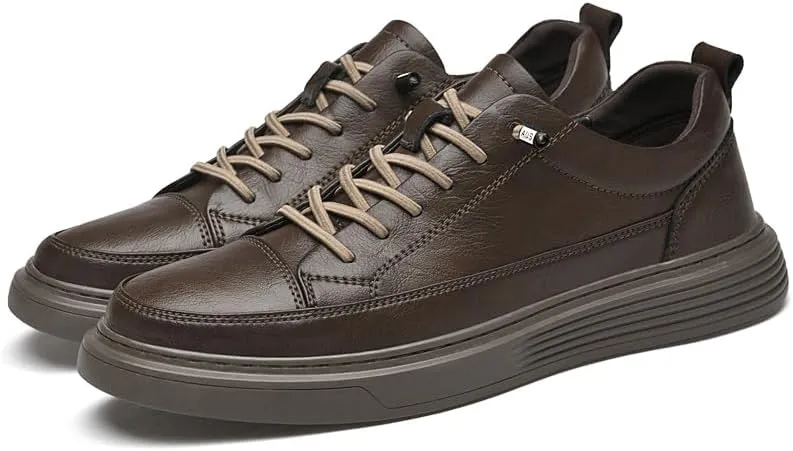 Genuine Leather Casual Shoes Men Luxury Black Sneakers Fashion Designer All-Match Skateboard Shoe Low Top Walking Men's Shoes