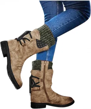 Gibobby Booties for Women Winter Hiking Boots Keep Warm Anti-Slip Soft Warm Fur Lined Winter Ankle Booties