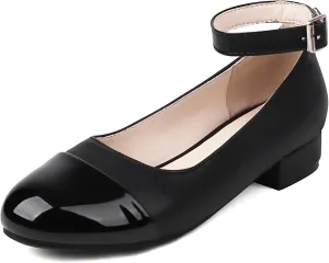 Gicoiz Mary Jane Comfort Womens Ankle Strap Low Heel Pumps