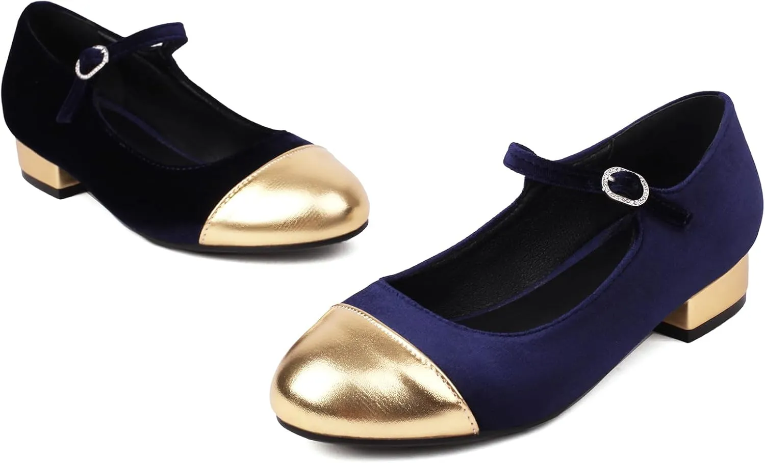 Gicoiz Mary Jane Comfort Womens Ankle Strap Low Heel Pumps