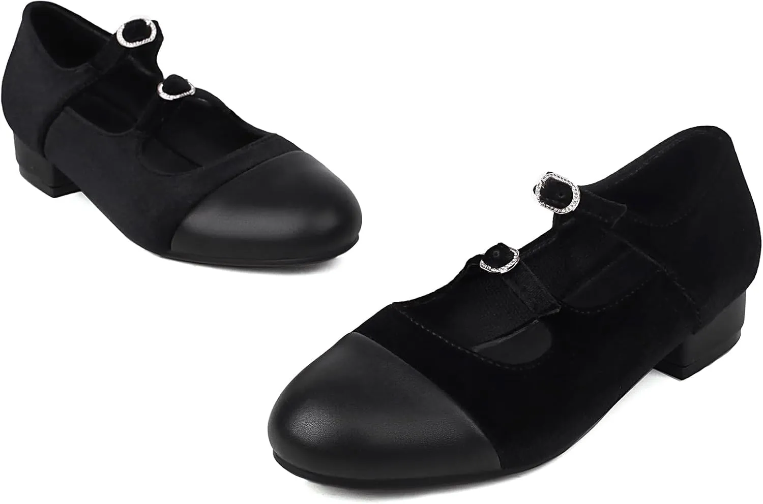 Gicoiz Mary Jane Comfort Womens Ankle Strap Low Heel Pumps