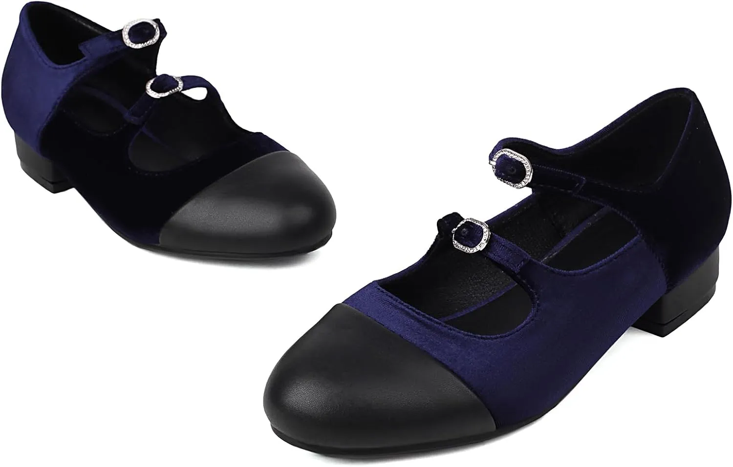 Gicoiz Mary Jane Comfort Womens Ankle Strap Low Heel Pumps