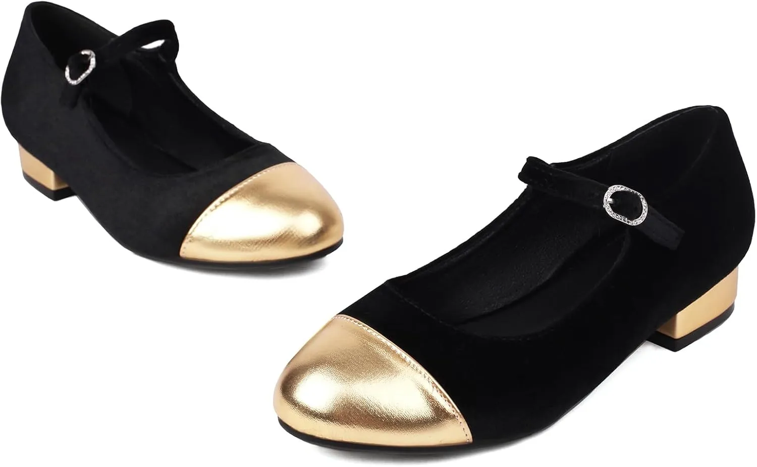 Gicoiz Mary Jane Comfort Womens Ankle Strap Low Heel Pumps
