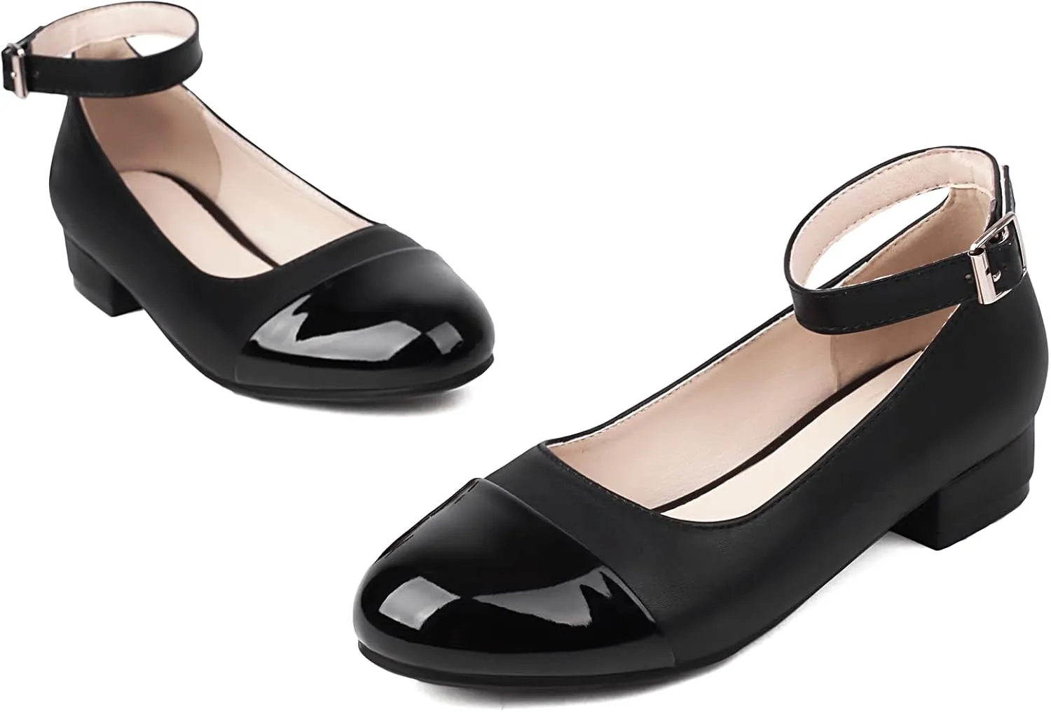 Gicoiz Mary Jane Comfort Womens Ankle Strap Low Heel Pumps