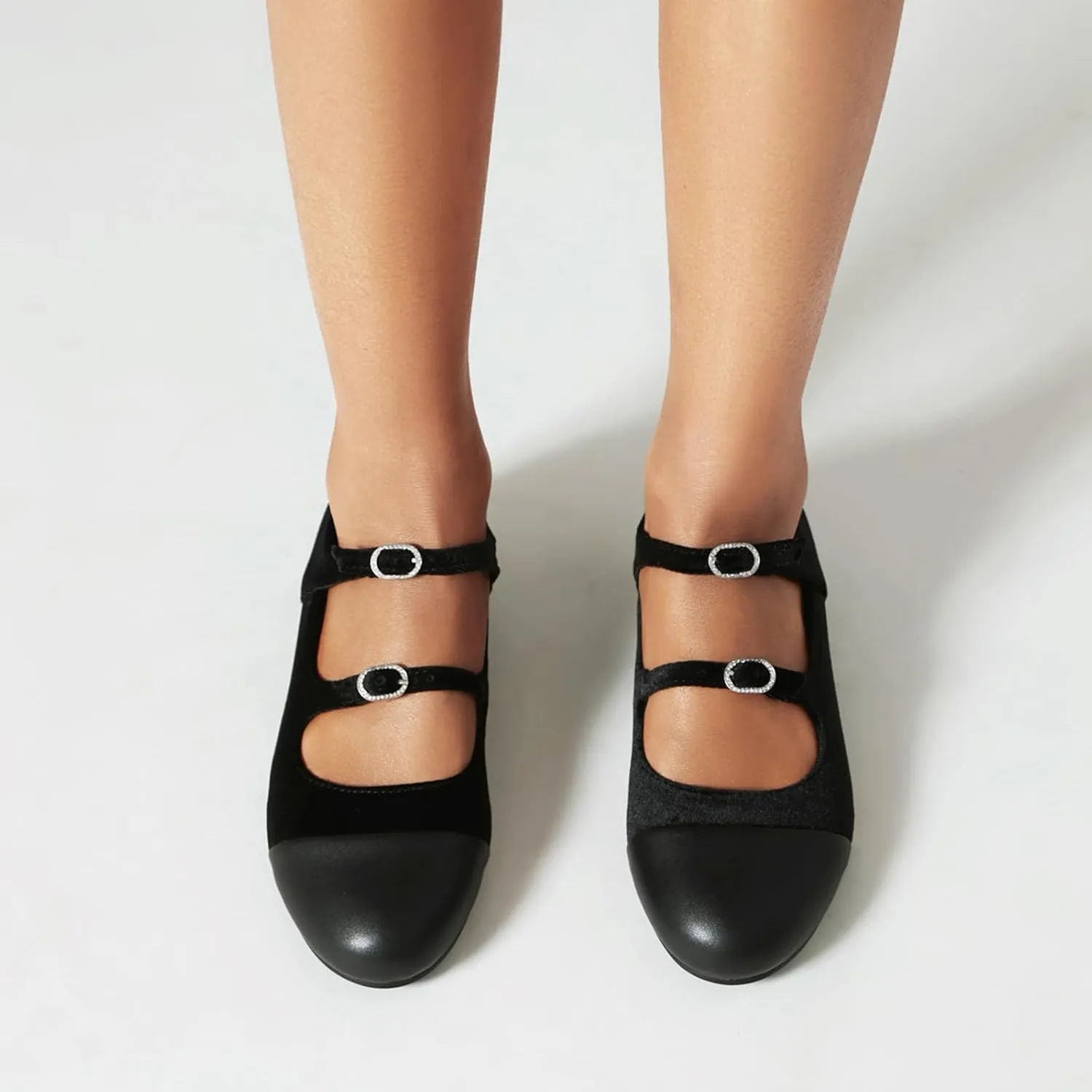 Gicoiz Mary Jane Comfort Womens Ankle Strap Low Heel Pumps