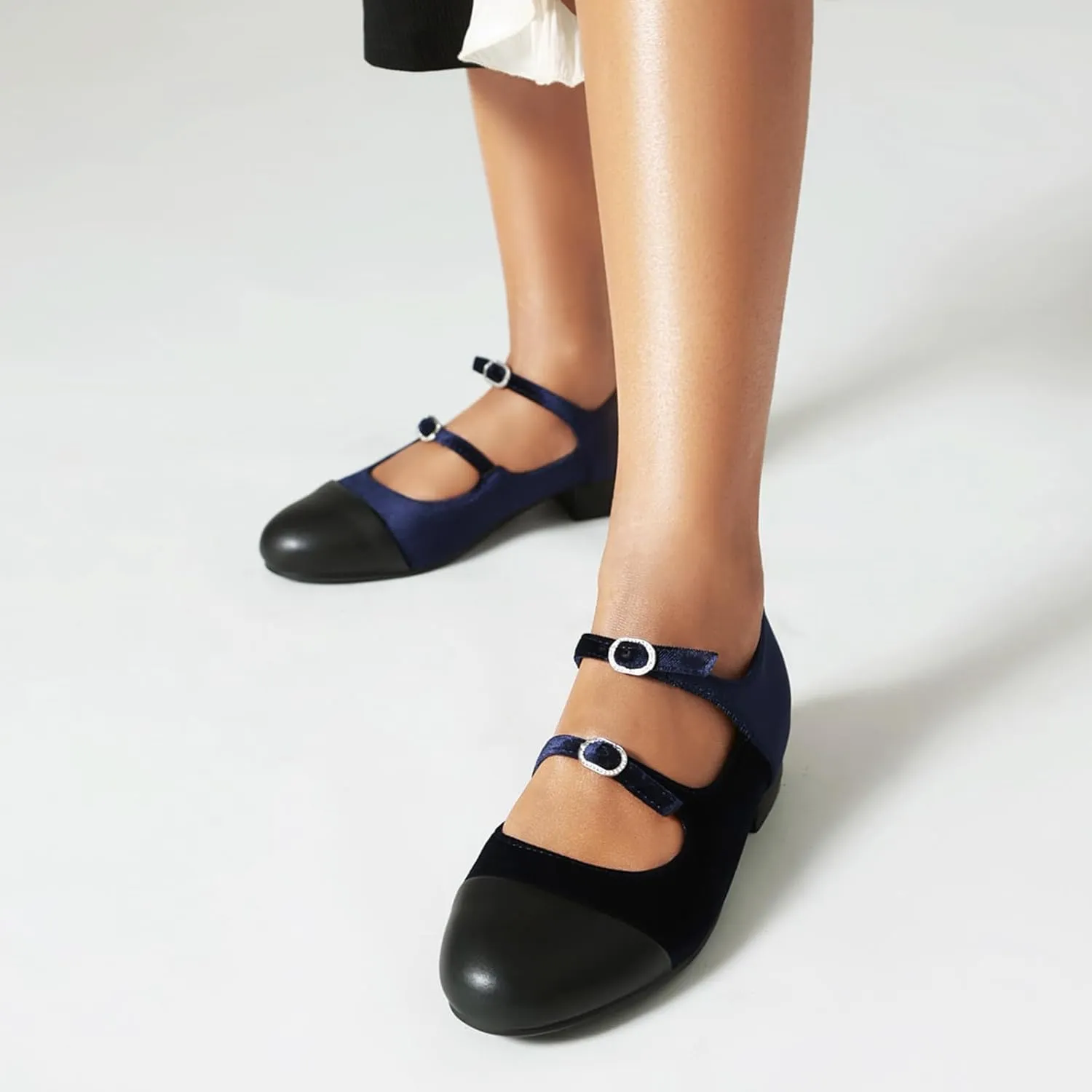 Gicoiz Mary Jane Comfort Womens Ankle Strap Low Heel Pumps