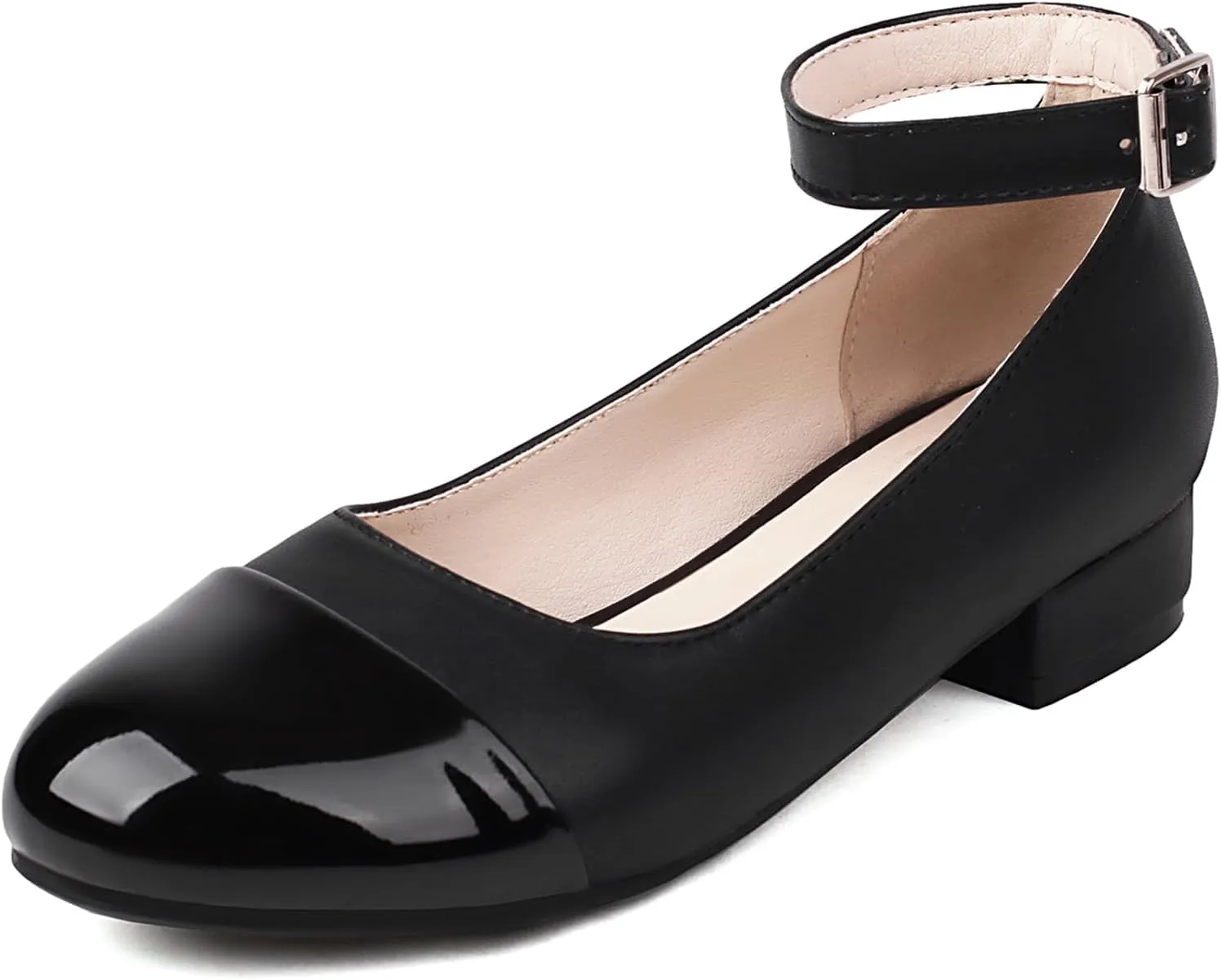 Gicoiz Mary Jane Comfort Womens Ankle Strap Low Heel Pumps