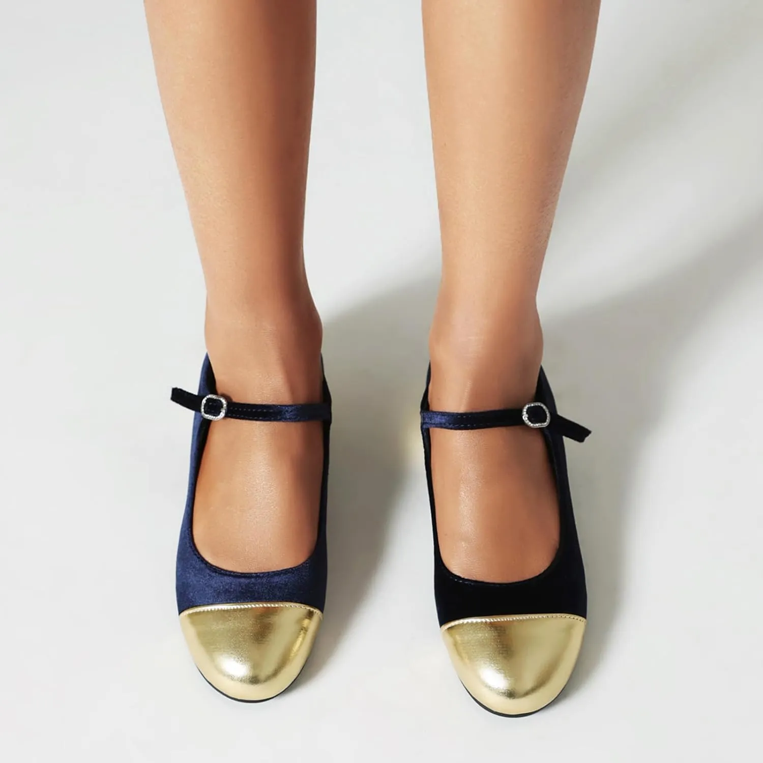 Gicoiz Mary Jane Comfort Womens Ankle Strap Low Heel Pumps