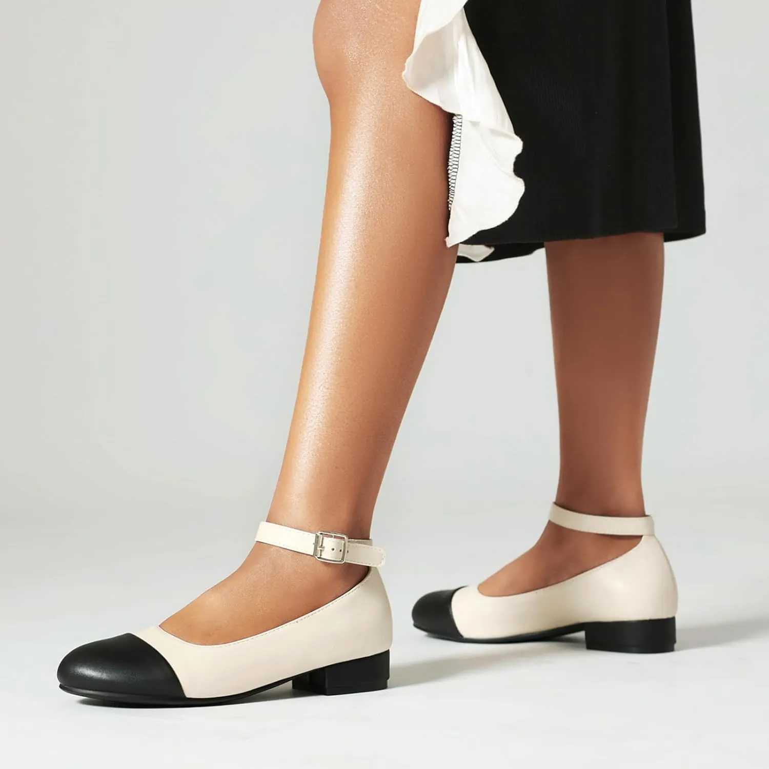 Gicoiz Mary Jane Comfort Womens Ankle Strap Low Heel Pumps