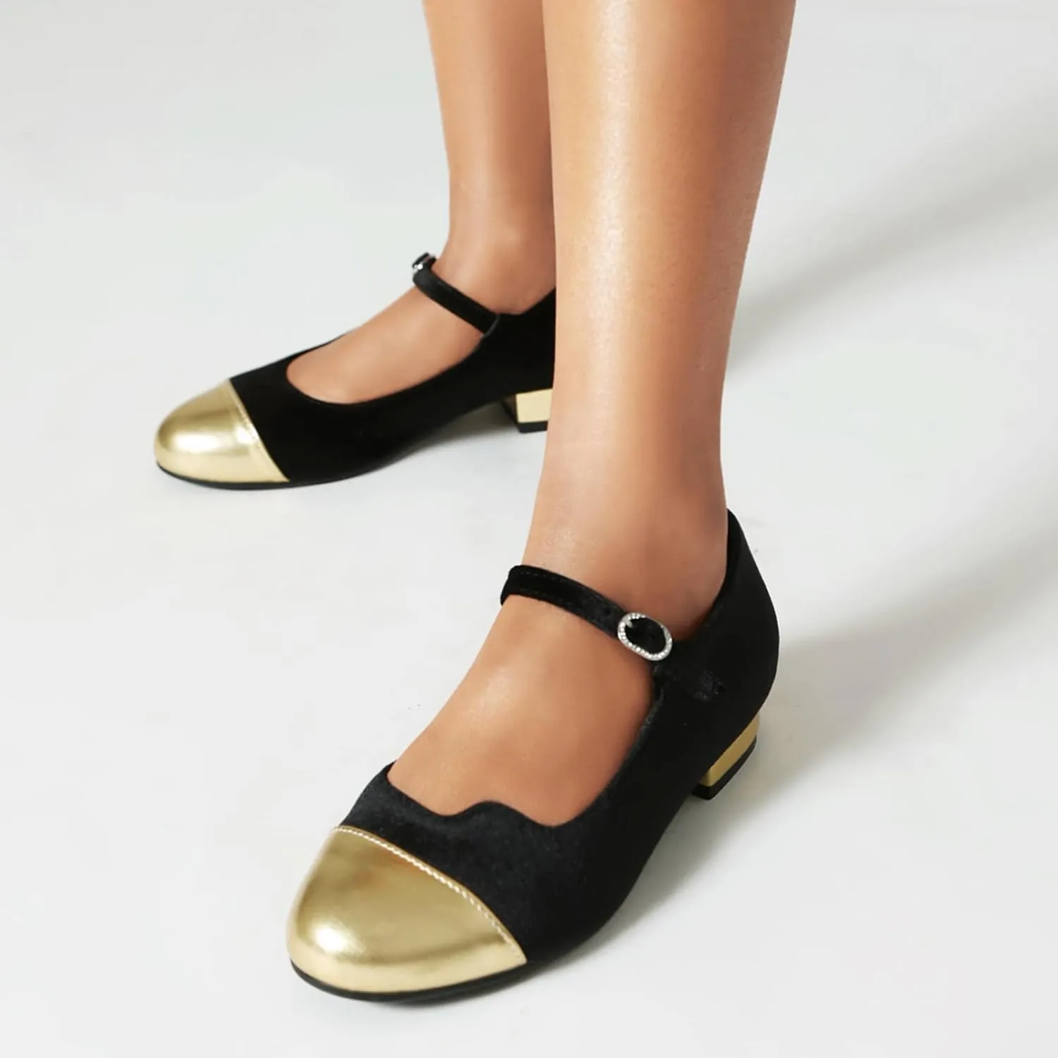 Gicoiz Mary Jane Comfort Womens Ankle Strap Low Heel Pumps
