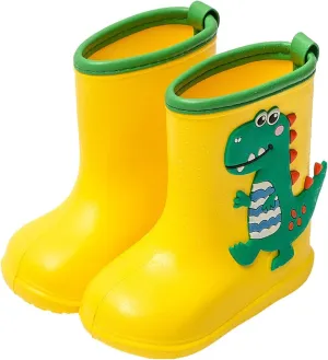 Girls Boy's Dinosaur Rain Boot Non Slip Toddler Kids Rain Boots Easy-on Lightweight Waterproof Rainboots Baby