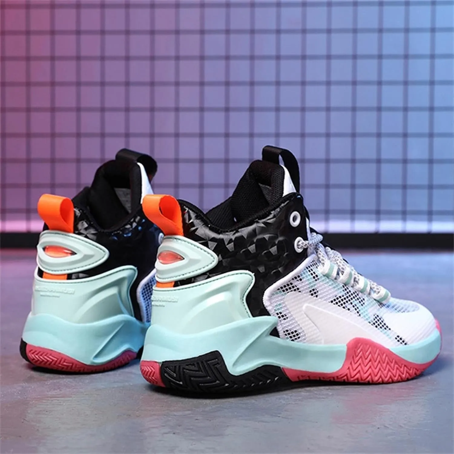 Girls Boys Tennis Running Shoes Kids High Top Basketball Lace-Up Lightweight Walking Slip On Sneakers Sports Shoes
