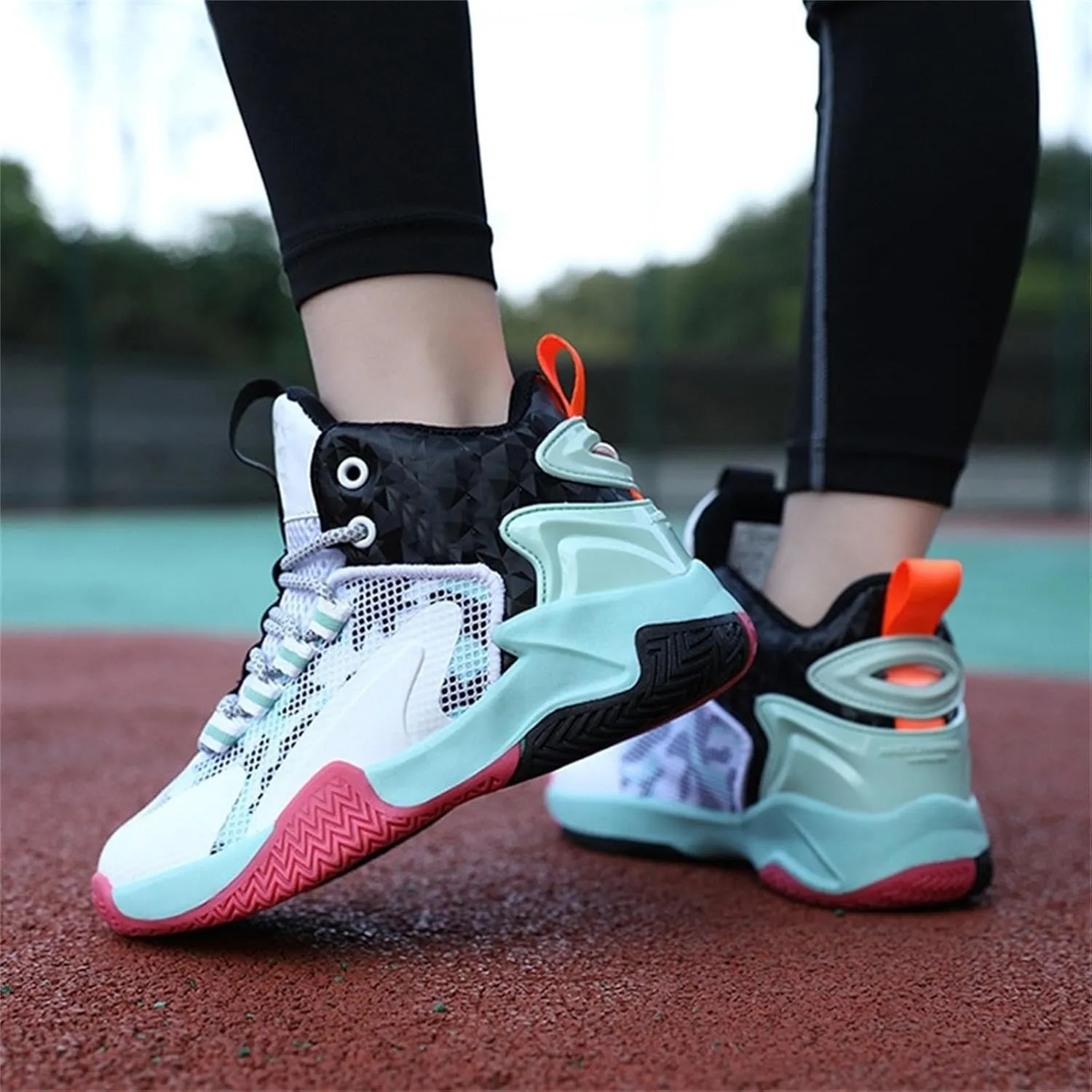 Girls Boys Tennis Running Shoes Kids High Top Basketball Lace-Up Lightweight Walking Slip On Sneakers Sports Shoes