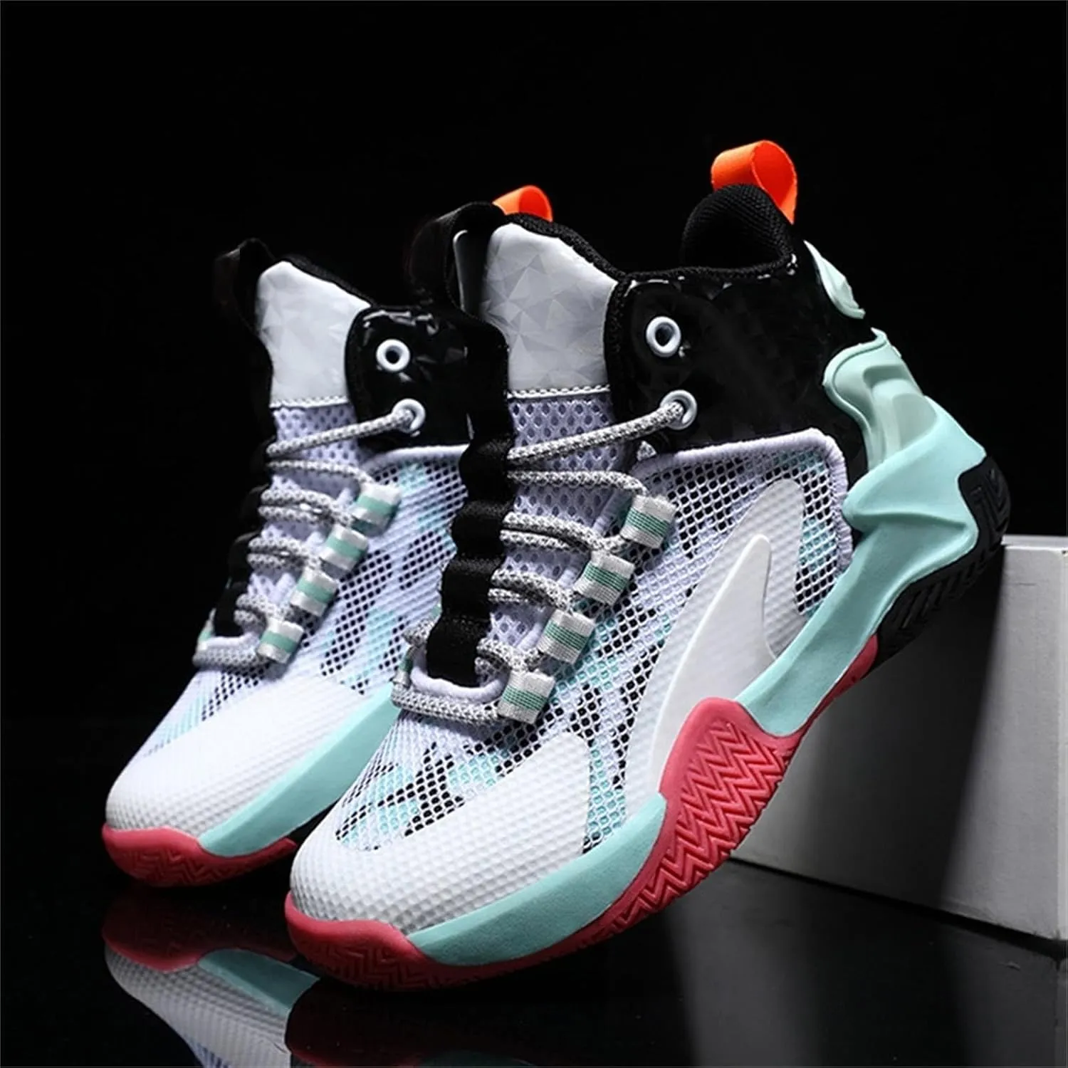 Girls Boys Tennis Running Shoes Kids High Top Basketball Lace-Up Lightweight Walking Slip On Sneakers Sports Shoes