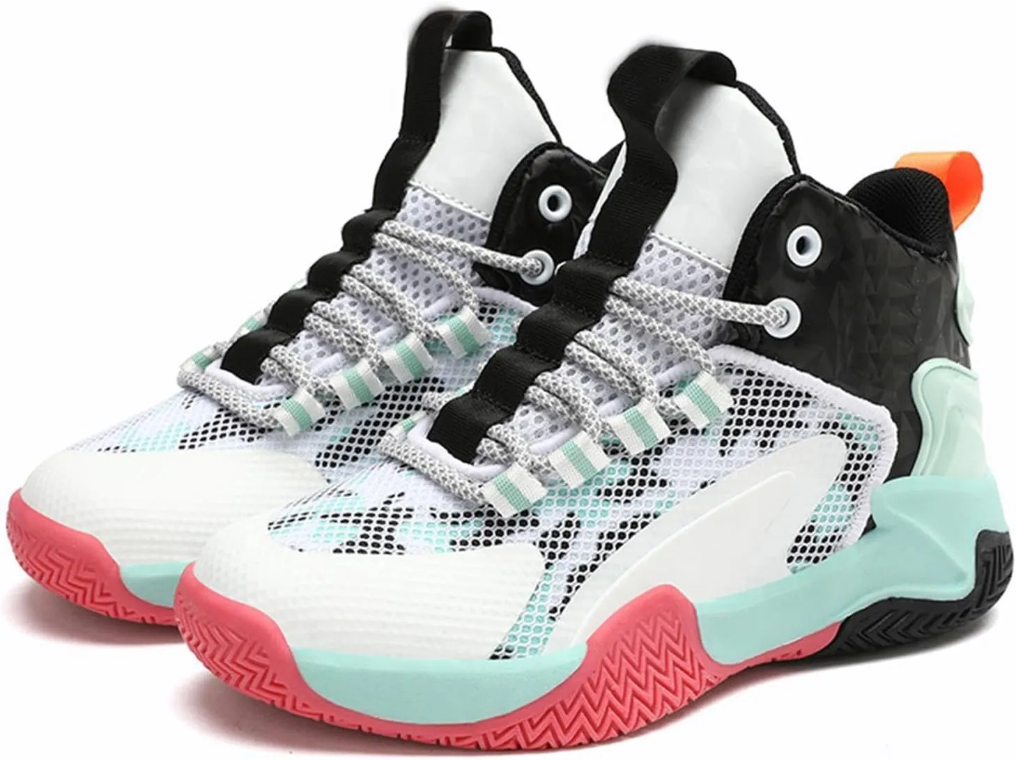 Girls Boys Tennis Running Shoes Kids High Top Basketball Lace-Up Lightweight Walking Slip On Sneakers Sports Shoes