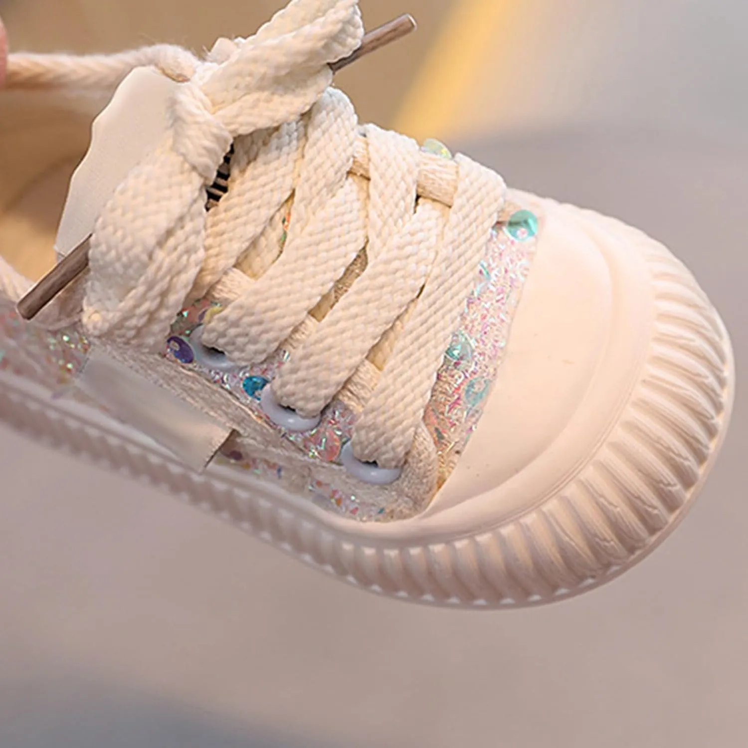 Girls Lace Sneakers Flat Non Slip Breathable Outdoor Sport Shoes Kids Ankle First Walking Shoes Fall Casual Sneakers