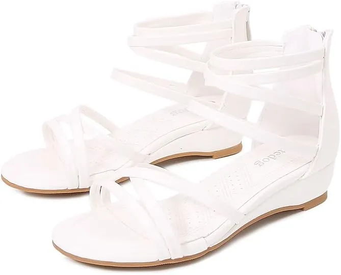 Girls Low Heel Chunky Sandals Wedding Dress Pumps Shoes
