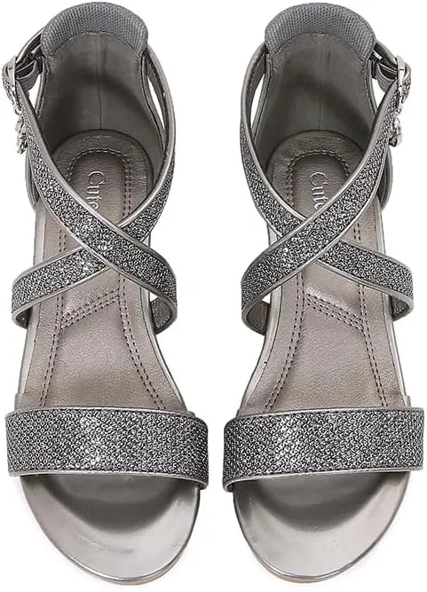Girls Low Heel Chunky Sandals Wedding Dress Pumps Shoes